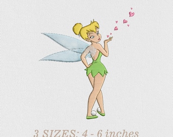 Tinker Bell Valentine Cartoon Embroidery Design (Digital Download)