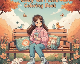 Cozy Girl Life Coloring Pages – Toddler Coloring, Cozy Girl Party Activity, Cozy Girl Life, Digital Coloring Pages, Digital Download PDF