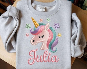 Custom Name Magic Unicorn and Stars Embroidery Design, Digital Embroidery File, Instant Download, File Unicorn Embroidery Design Download.