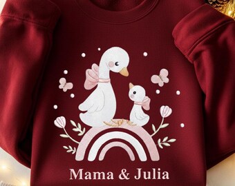 Custom Name Lovely Swan Embroidery Design, Download Digital File - Machine Embroidery - Pattern for Baby Clothes, Goose Nursery Decor Design