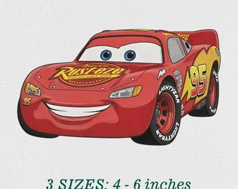 Lightning McQueen Birthday Embroidery Pattern, Delightful Cartoon Design Digital Download DST PES