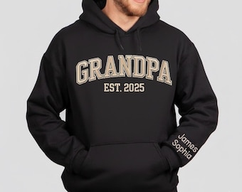 Custom Name Grandpa Embroidery- Grandpa Quarter Zip Embroidery, Personalized Grandpa Embroidery, Gifts for Grandfather, Embroidery Design.