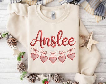 Custom Name Heart Banner Embroidery Design: Valentine Applique, Sketch Stitch (Instant Download), Valentine's Day embroidery design file.