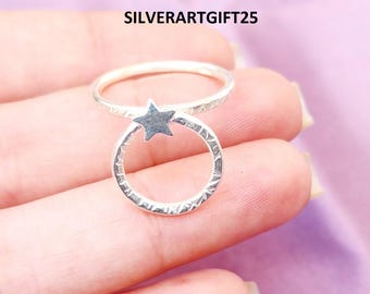 Handmade Sterling Silver Spiral Ring, Boho Yoga Jewelry
