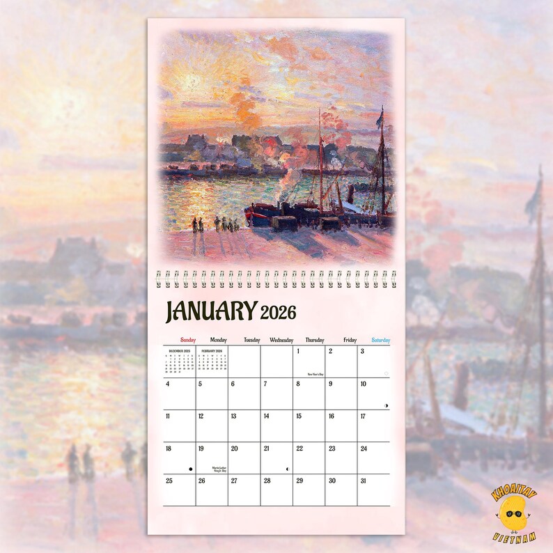Camille Pissarro Wall Calendar 2026 Impressionist Landscape and Fine