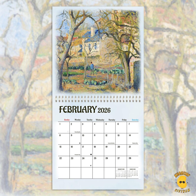 Camille Pissarro Wall Calendar 2026 Impressionist Landscape and Fine