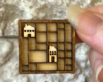 OOAK Mini Miniature 1:12 Dollhouse Printers Drawer Trinket Shelf shadow box display N Woolmer