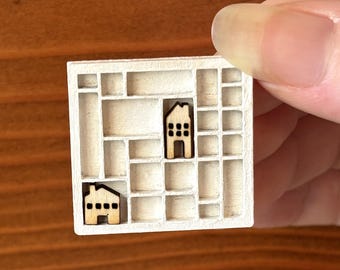 OOAK Mini Miniature 1:12 Dollhouse Printers Drawer Trinket Shelf shadow box display N Woolmer