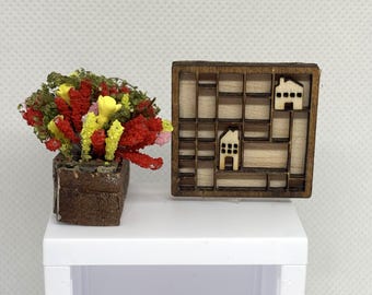OOAK Mini Miniature 1:12 Dollhouse Printers Drawer Trinket Shelf shadow box display N Woolmer