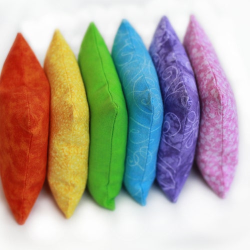Rainbow Bean Bags Set of 6 A Montessori and Waldorf Etsy