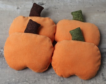 Orange Corduroy Pumpkin Bean Bags: Fall Decor Toss Toys (Set of 4, 4.5 inch)