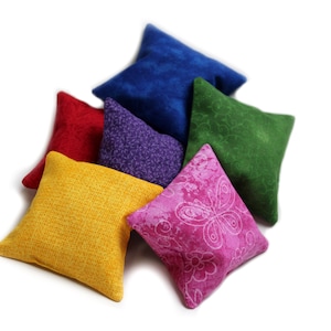 Pouf poire arc-en-ciel de 3 pouces rouge rose violet bleu vert jaune carré jouet sensoriel pour enfant (lot de 6) - livraison aux États-Unis