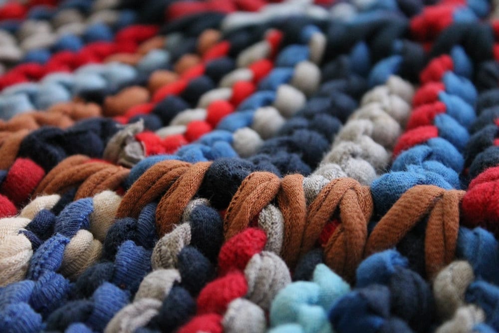 Round Rag Rug Americana and Nautical Red White Blue Circular Etsy