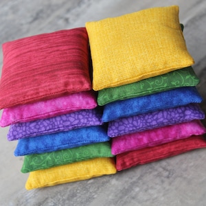 Poufs doubles arc-en-ciel pour jeux de lancer éducatifs, jouet d'école à la maison en jaune vert bleu violet rose rouge (lot de 12) US livraison incluse