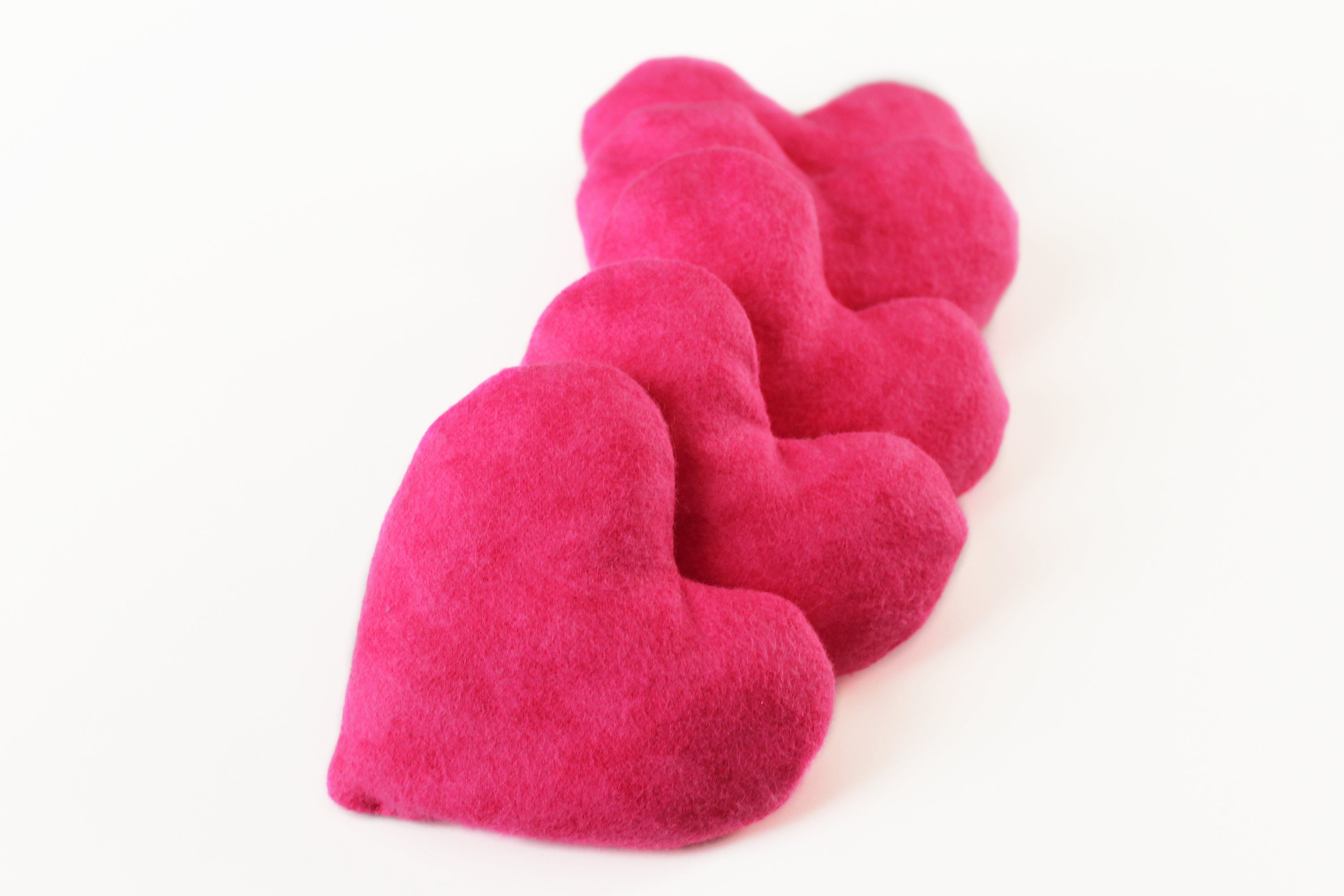 Hot Pink Flannel Heart Shaped Bean Bags: Valentine's Day Toss Game (Set of 5)