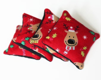Christmas Reindeer Bean Bags (Set of 4): Sensory Stocking Stuffer