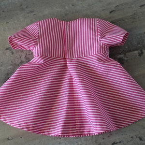 Pink Striped Baby Doll Dress, Birthday Party Gift, Fits Bitty Twin and 14, 15, or 16 inch Doll Clothes image 8