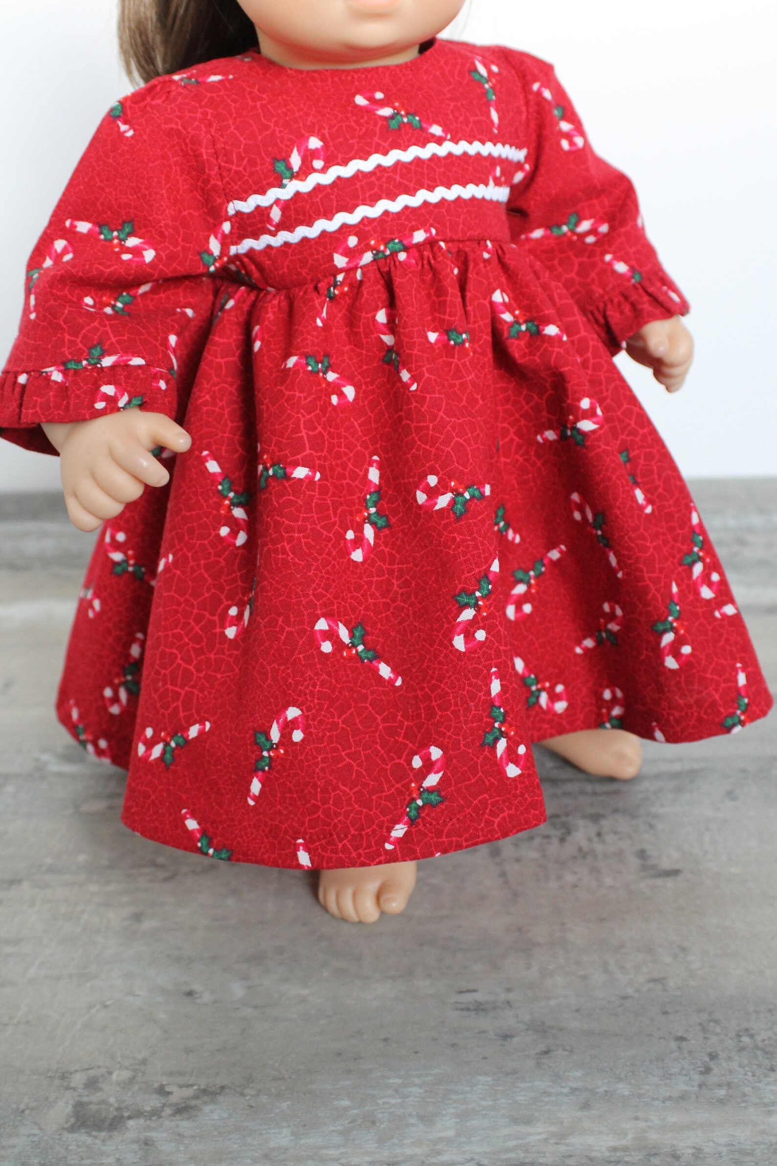 Christmas Baby Doll Dress Red & Green Candy Canes and Holly Etsy