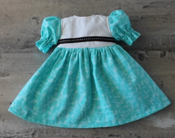 Pastel Aqua Blue Baby Doll Dress, Fits 12 to 13 inch Baby Dolls