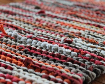 Autumn Spice Knitted Table Runner, Rustic Thanksgiving Decor (12 x 36)