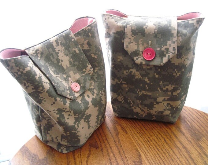 Pink & ACU Gift Bags, Reusable, Army Camouflage, Military Camo, Mother