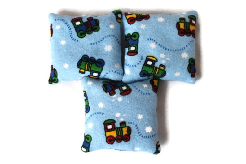 Bean Bags Light Blue Train & Red Flannel Boys Toy Toss Game Party Favor set of 6 US Shipping Included image 5