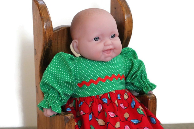 Christmas Lights Baby Doll Dress Green & White Pindots Etsy