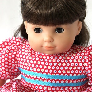 Red Floral Baby Doll Dress: Fits 14-16 Inch Dolls