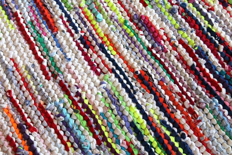 Rag Rug Utility Rug Upcycled T Shirts Bright Rug Purple - Etsy