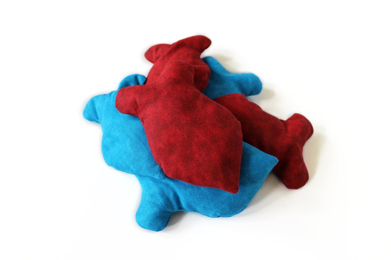 Red and Blue Goldfish Shape Bean Bags for Turquoise and Etsy