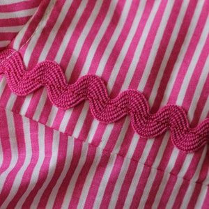 Pink Striped Baby Doll Dress, Birthday Party Gift, Fits Bitty Twin and 14, 15, or 16 inch Doll Clothes image 3