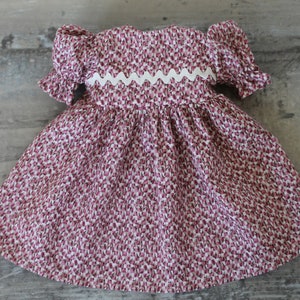 Pink Calico Baby Doll Dress, 2 Piece Set with Dress and Bonnet, Fits 12 to 13 inch Baby Doll image 4