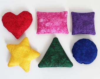 Rainbow Shape Bean Bags: Cotton Playtime Toys (Set of 6)