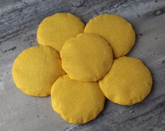 Golden Yellow Round Bean Bags: Pirate Party Toss Game, Set of 6