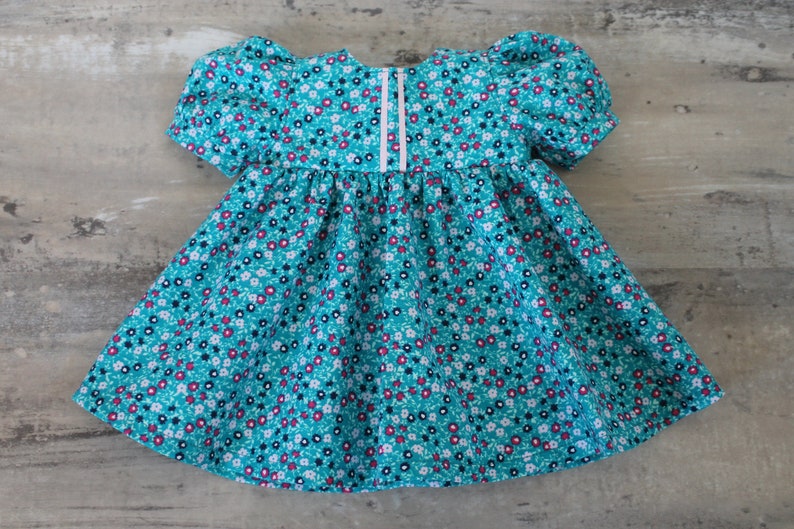 Teal Floral Baby Doll Dress Birthday Party Gift Fits Bitty Etsy