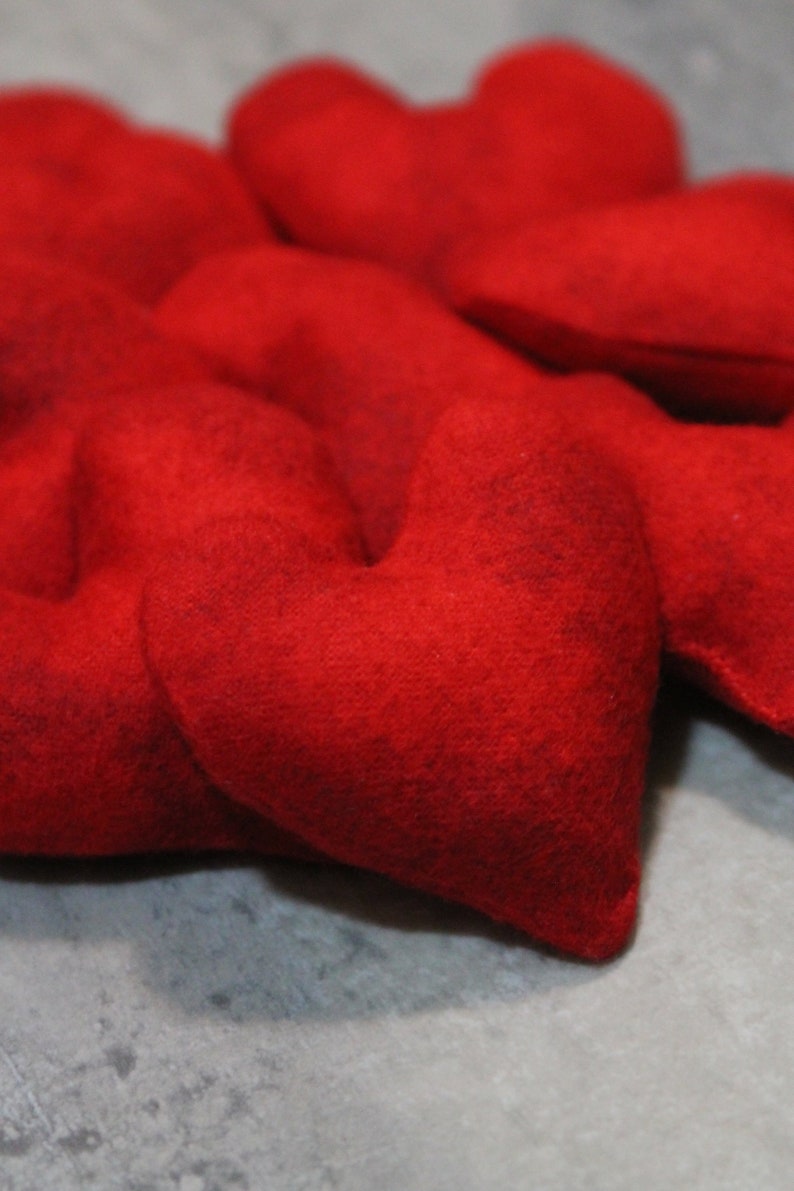 Mini Crimson Red Heart Shaped Bean Bags set of 12 | Etsy
