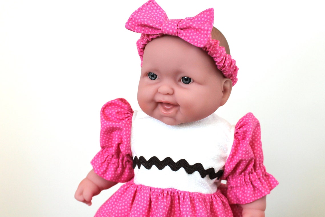 Fuchsia Pink Baby Doll Dress 2 Piece Gift Set With Dress and Etsy