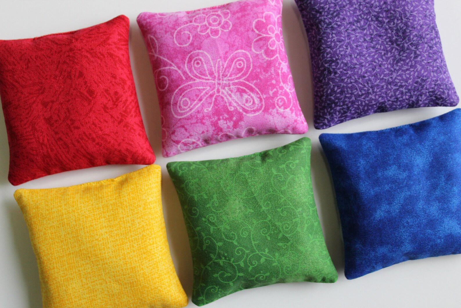 Rainbow Bean Bags Bold Brights Red Hot Pink Purple Blue Lime Etsy