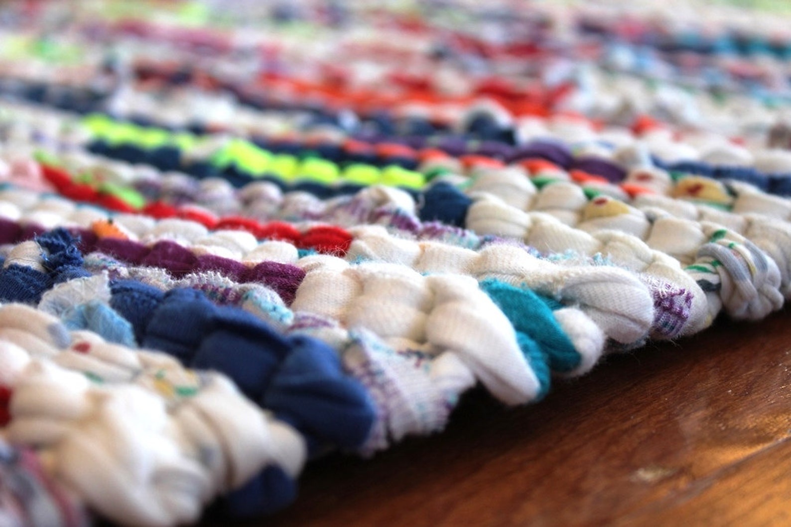 Rag Rug Utility Rug Upcycled T Shirts Bright Rug Purple Etsy