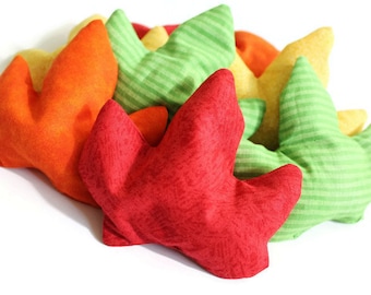 Maple Leaf Bean Bags: Autumn Kids Toss Game, Shaped Sensory Toy (set of 8)