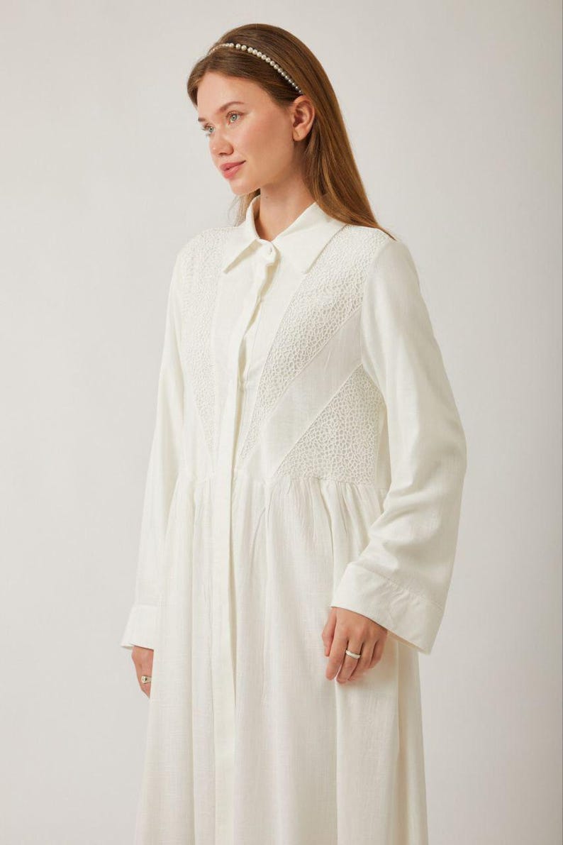 cotton night dress for womens ADR Women's Nightgown, Sleeveless Lace Trim Button Up Long Ready to Ship ~ Size:US 22 Plus / UK 26 / EU 52 sc_412065