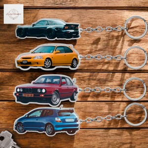 Custom Car Keychain, Personalized Photo Model Shape Acrylic Keyring, Motorcycle & JDM Charm, Gift for Him Dad Husband Boyfriend