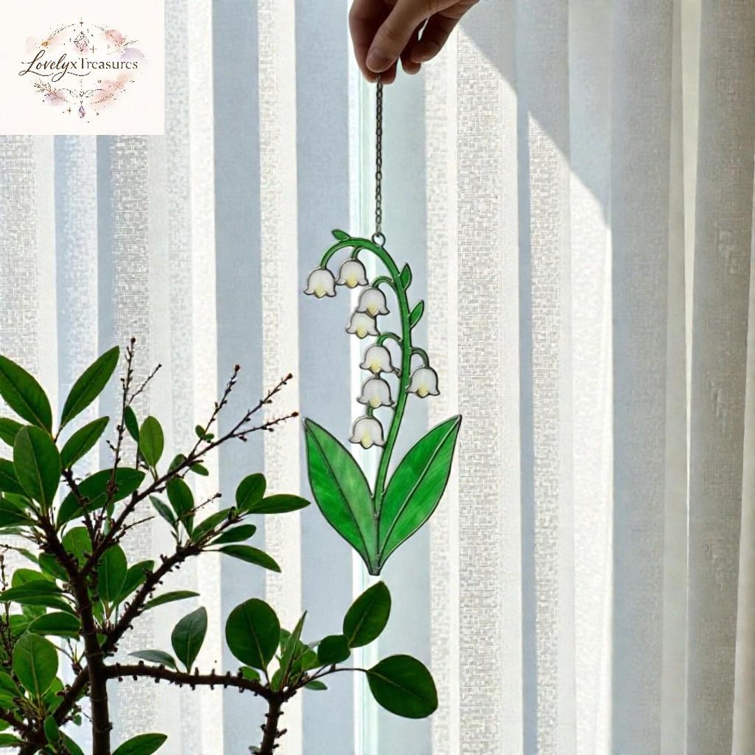 Lily of the Valley Acrylic Suncatcher, Birth Flower Window Hanging Gift ...