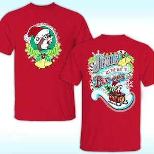 Buc-Ees Christmas Shirt 2025, Jingle All The Way To Buc-Ees, Short Sleeves, Crew Neck, Men&#39;s and Women&#39;s, Fan, Suitable for All Seasons