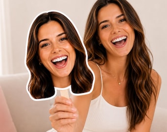 Abanicos personalizados con caras, abanicos con fotos personalizadas de cabezas grandes, abanicos divertidos para bodas, recuerdos para despedidas de soltera y fiestas prenupciales.