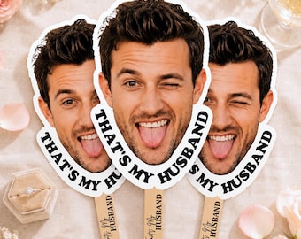 Abanicos personalizados con forma de cara, abanicos personalizados con foto de cabeza grande, abanicos divertidos para novios en bodas, accesorios para fotomatón de despedida de soltera.