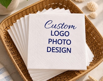 Servilletas de cóctel con logotipo personalizado, servilletas personalizadas con foto para fiestas, bodas, cumpleaños, baby showers, despedidas de soltera, graduaciones, eventos corporativos, bares y eventos.