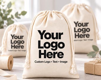 Bolsas de algodón con cordón y logotipo personalizado, bolsitas de regalo personalizadas, embalaje para pequeñas empresas, recuerdos para bodas y fiestas, bolsas de regalo para eventos corporativos.