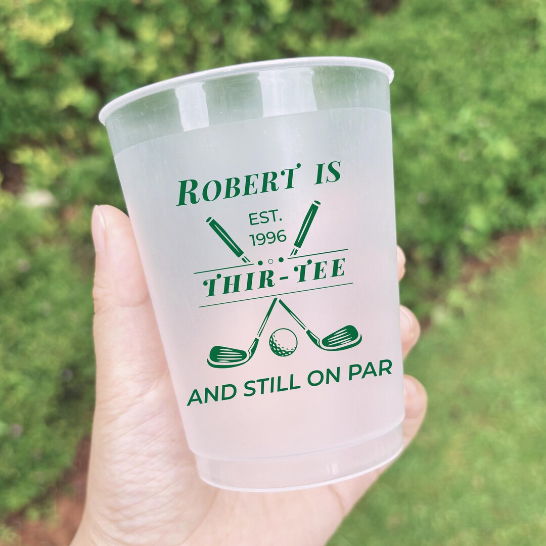 Golf R Cups Custom Golf Frosted Plastic Cups, Personalized Golf Birthday Cups, Dad ...