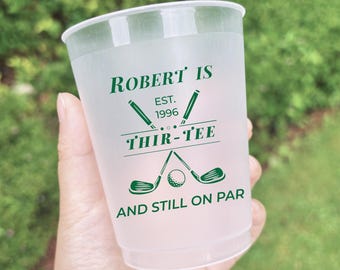 Custom Golf Frosted Plastic Cups, Personalized Golf Birthday Cups, Dad Birthday Party Favors, Fathers Day Gift, Disposable Golf Drinkware